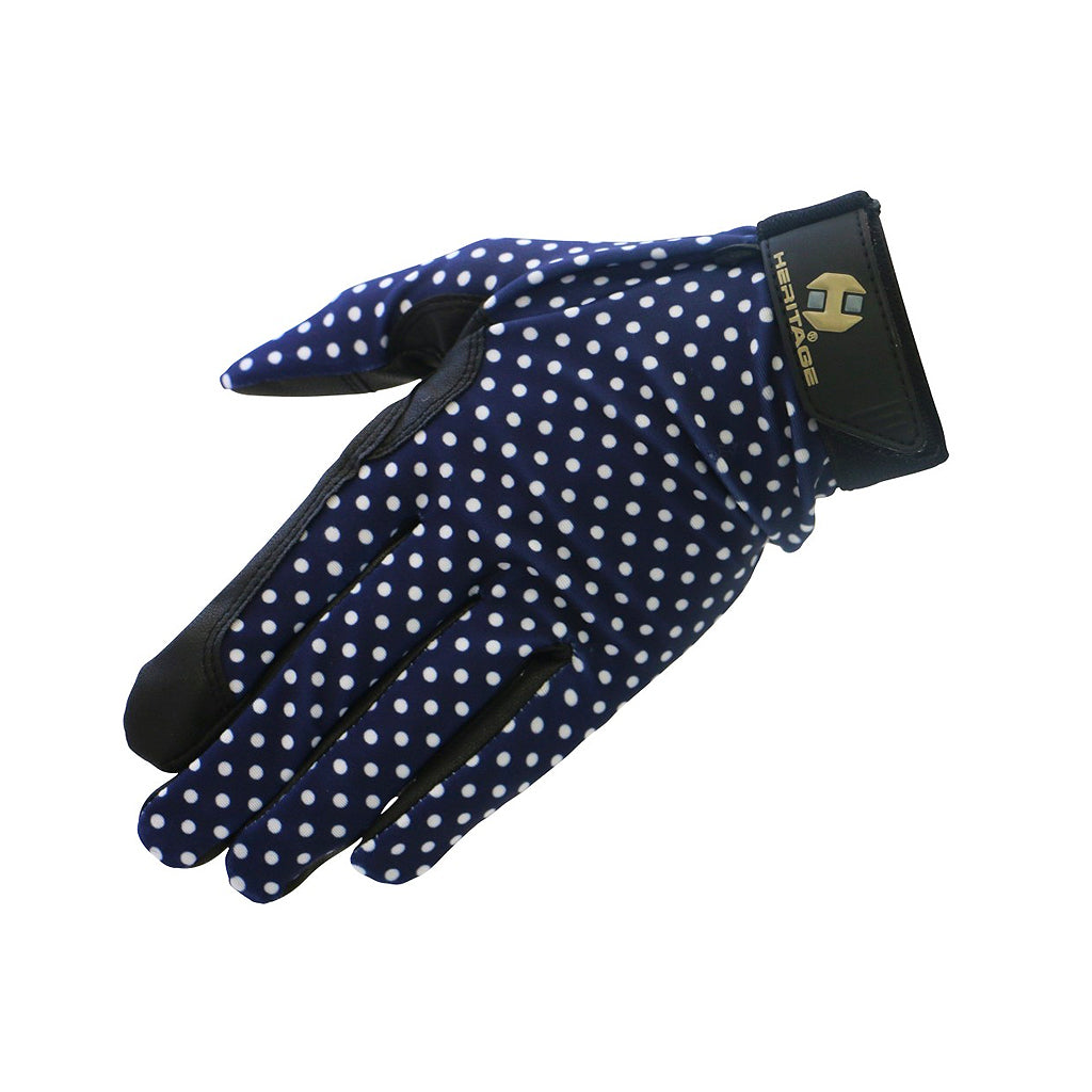 Gloves Polka Dot Performance Navy