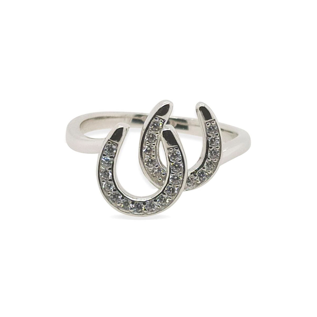 Ring S/s And Cz Double Horseshoe