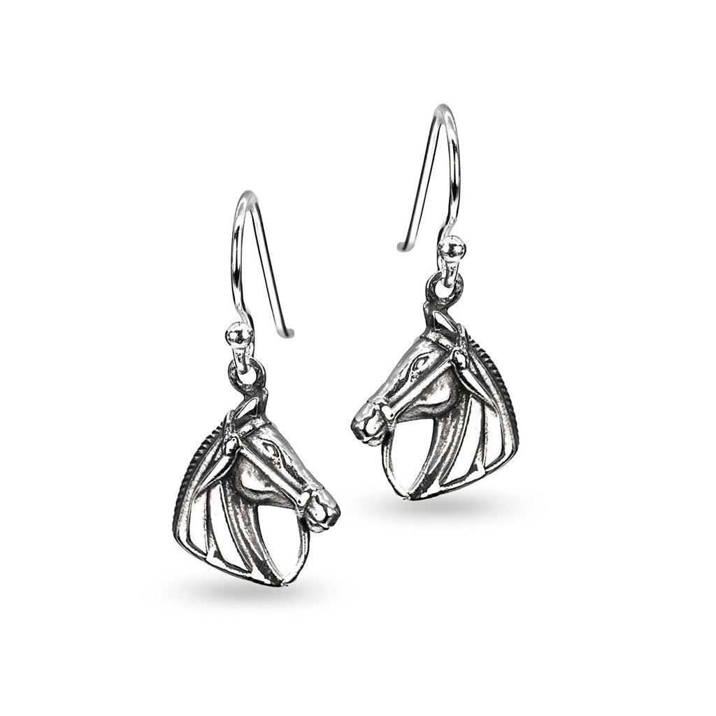 Earrings Horse Head Sterling Silver