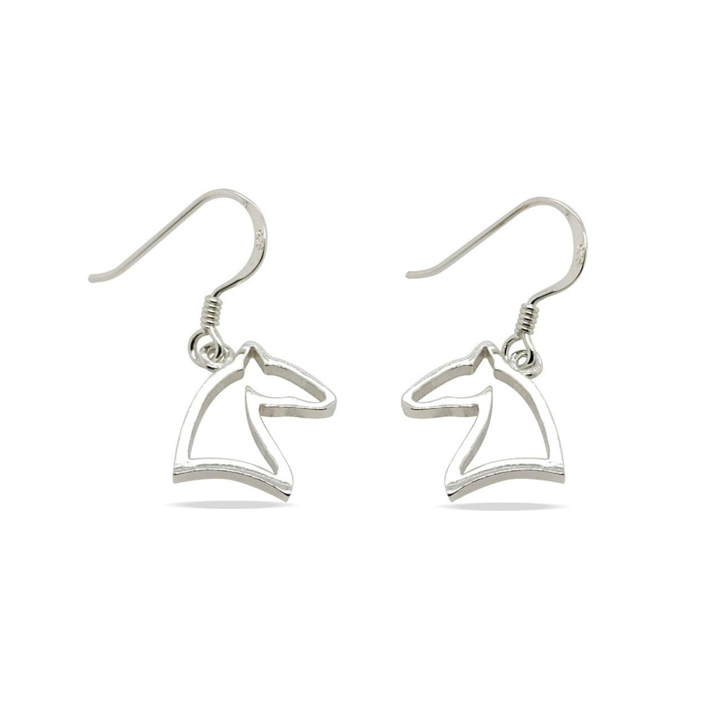 Earrings C/out Horse Head Sterling Silver