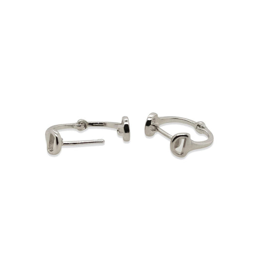 Earrings Snaffle Huggie Stering Silver