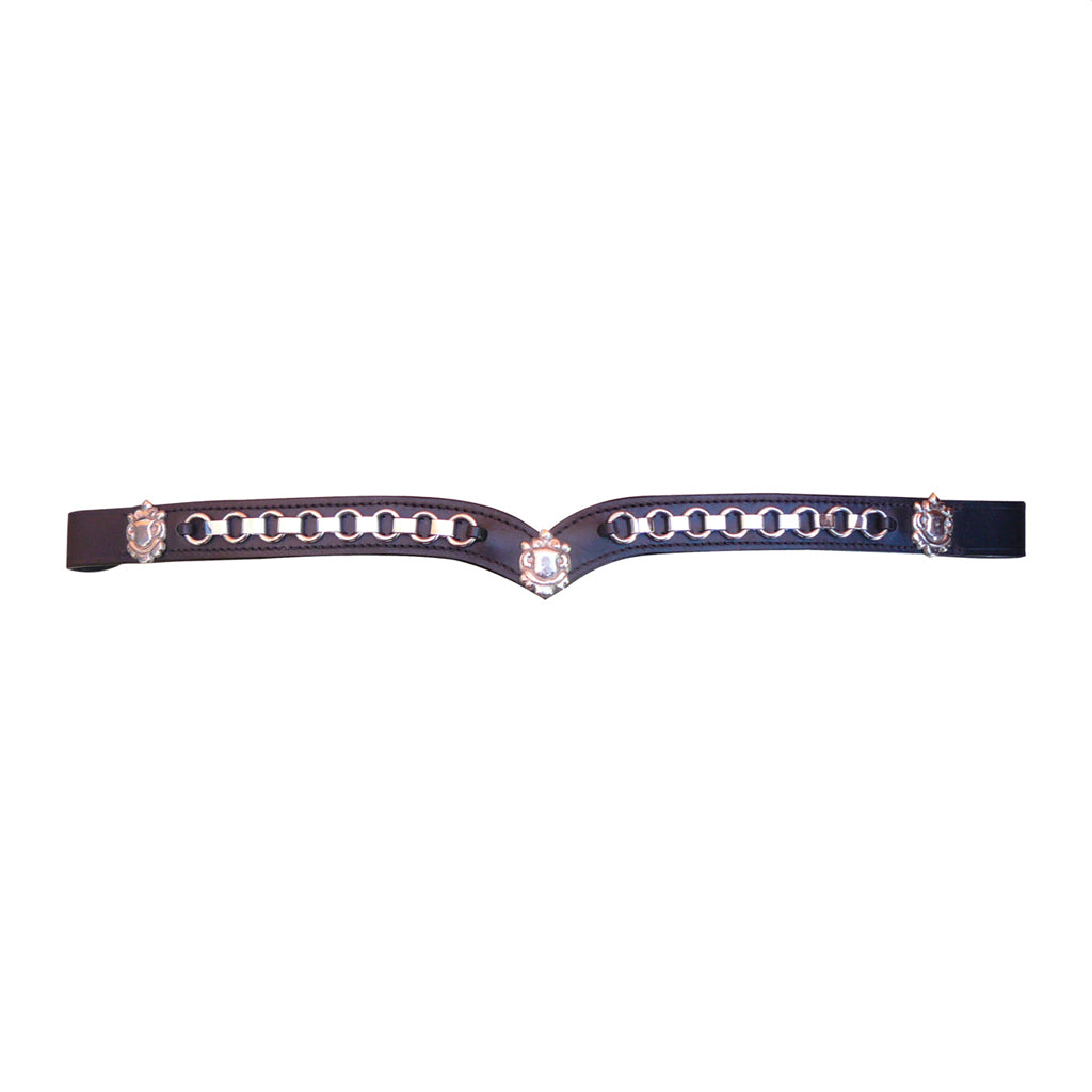 Browband Silver Chain V Blk Cob