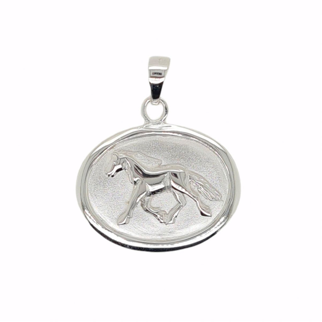 Pendant S/s Oval Horse Snd And S/s Chain