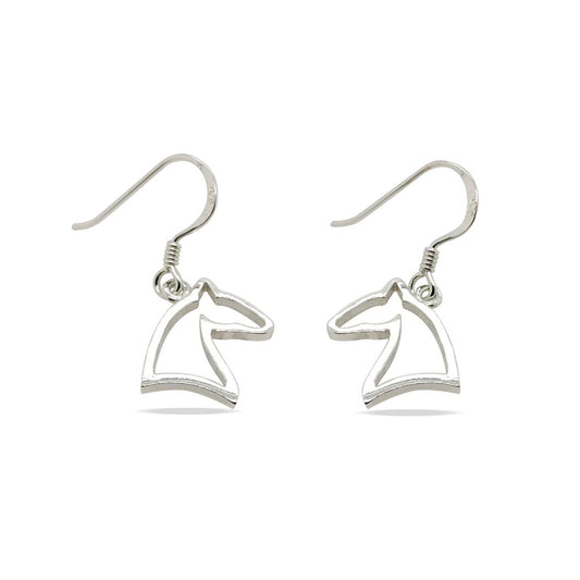 Earrings C/out Horse Head Sterling Silver